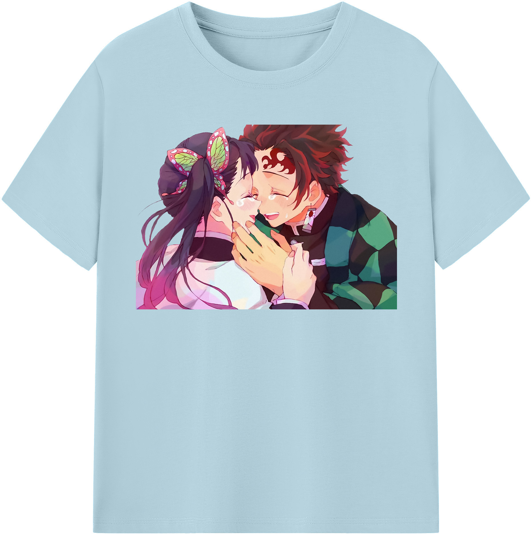 （画像用） 鬼滅の刃 竈門 炭治郎／かまど たんじろう Kamado Tanjirou 綿100％半袖Tシャツ（フロントプリント）